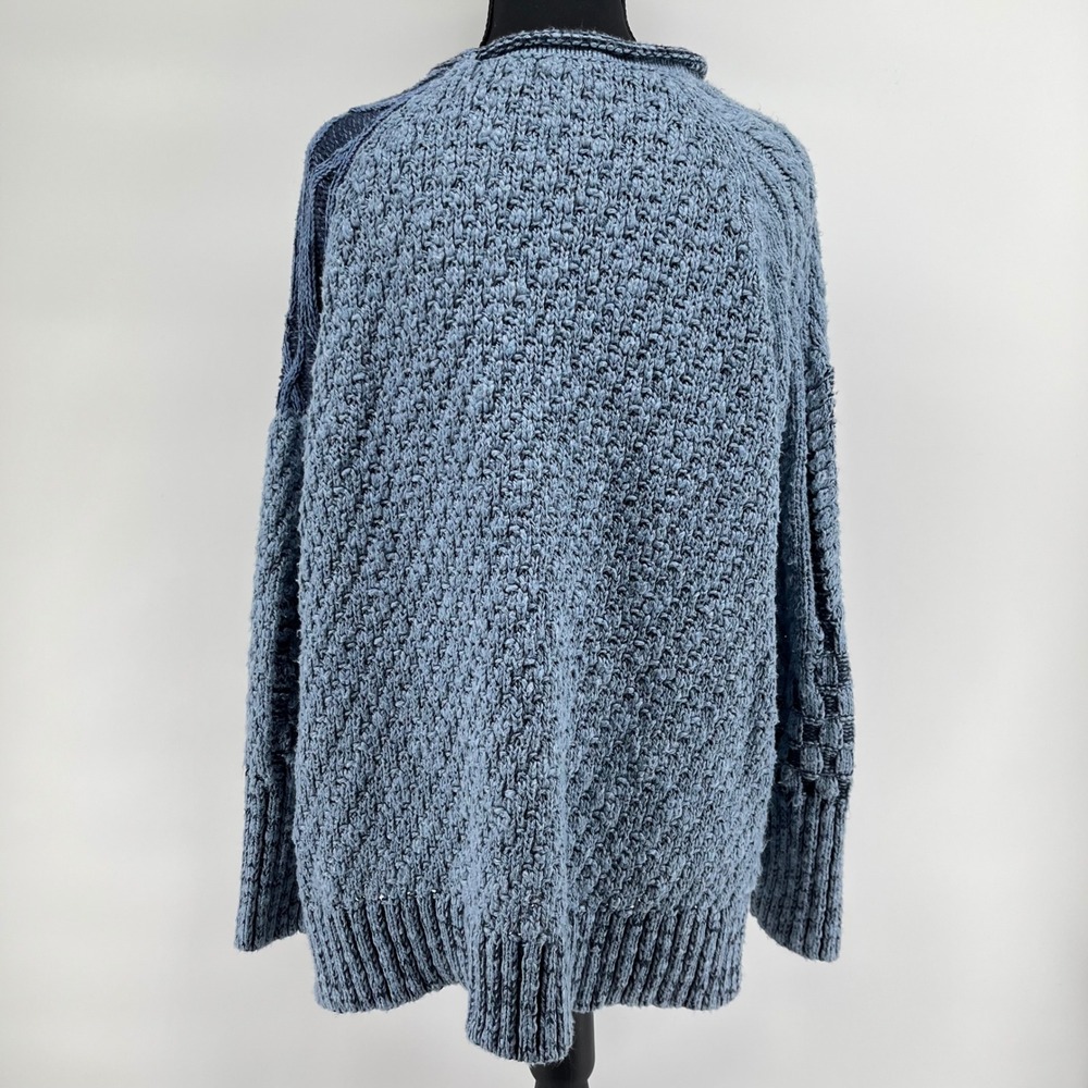 Vtg Chaps Patchwork Cable Knit Eclectic Grandpa C… - image 3